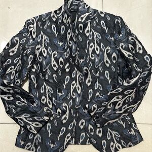 rag & bone Women's Blue and Black Patterned Blazer